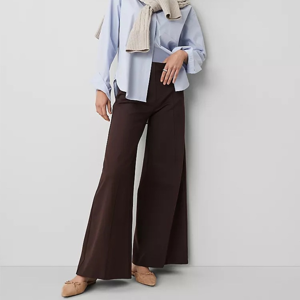 Ann Taylor BLACK Ultimate Wide Leg Ponte Pant